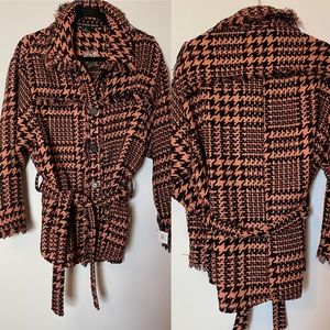 SOLD {HYFVE} Houndstooth Belted Shacket Size Small